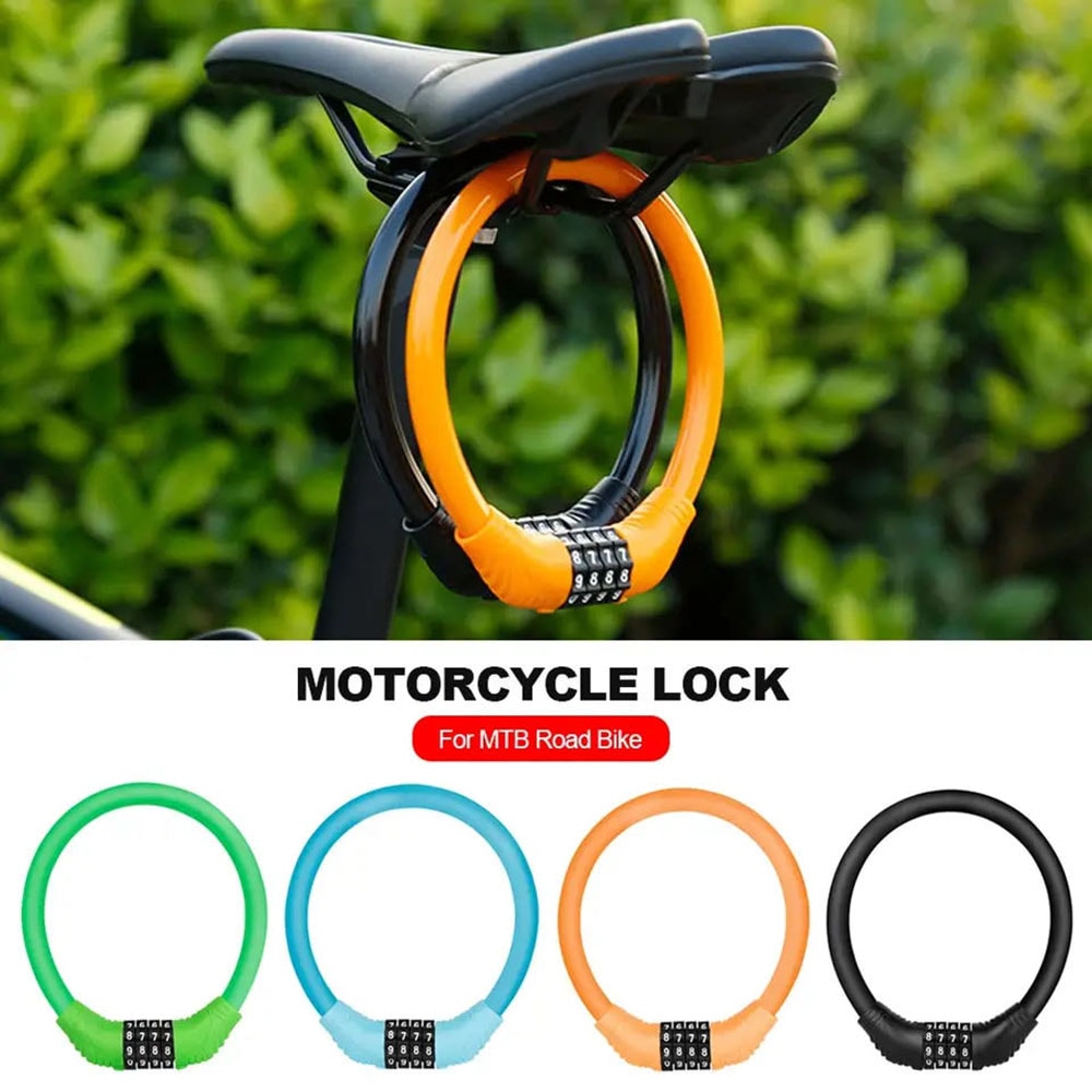 Portable Digital Code Anti-Theft Bicycle Cable Lock Stainless Steel Security Combination Padlock