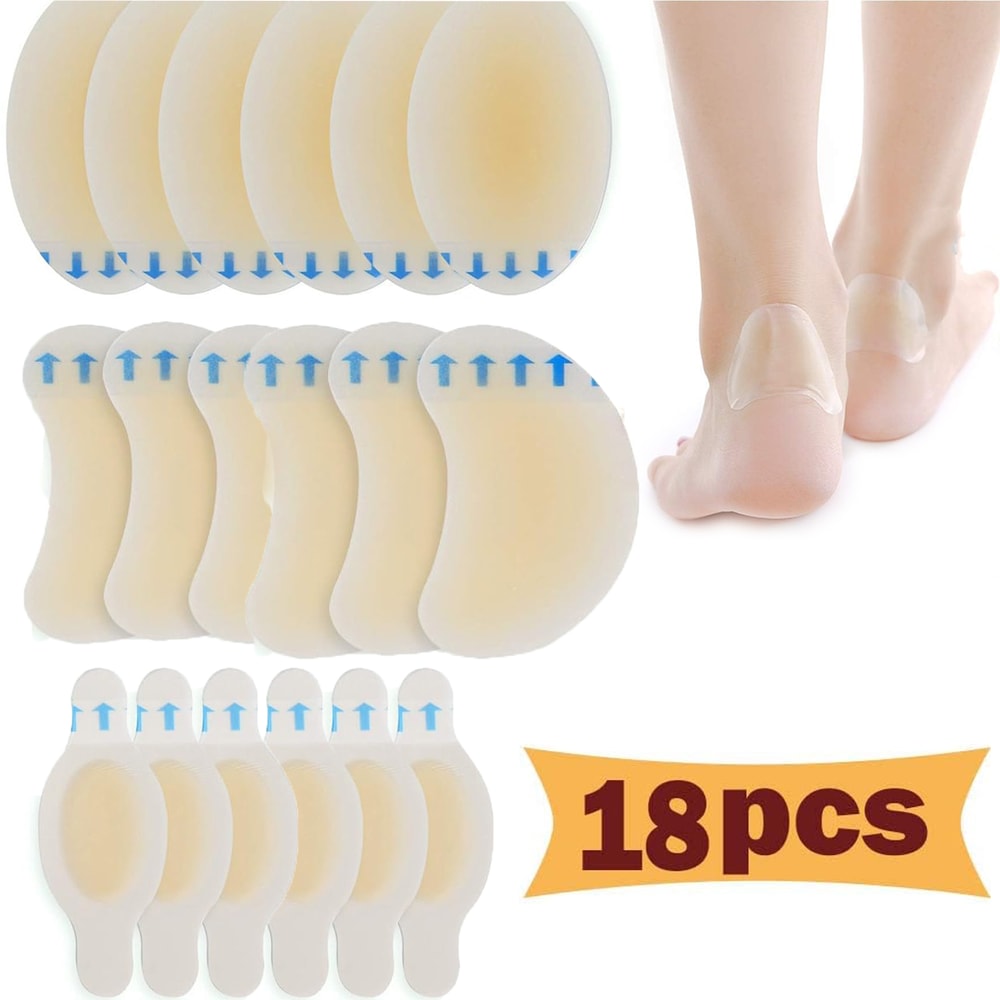 Invisible Hydrocolloid Gel Blister Plasters Heel, Foot, Toe Bandages for Fast Healing