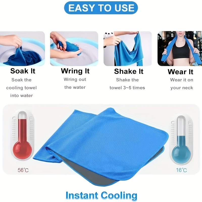 QuickDrying Sports Towel With Storage Box Cooling Ice Blanket For Outdoor Fitness Camping 4