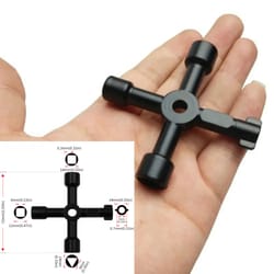 multifunctional electrician plumber wrench key for gas radiator and bleed valves square & triangle universal tool