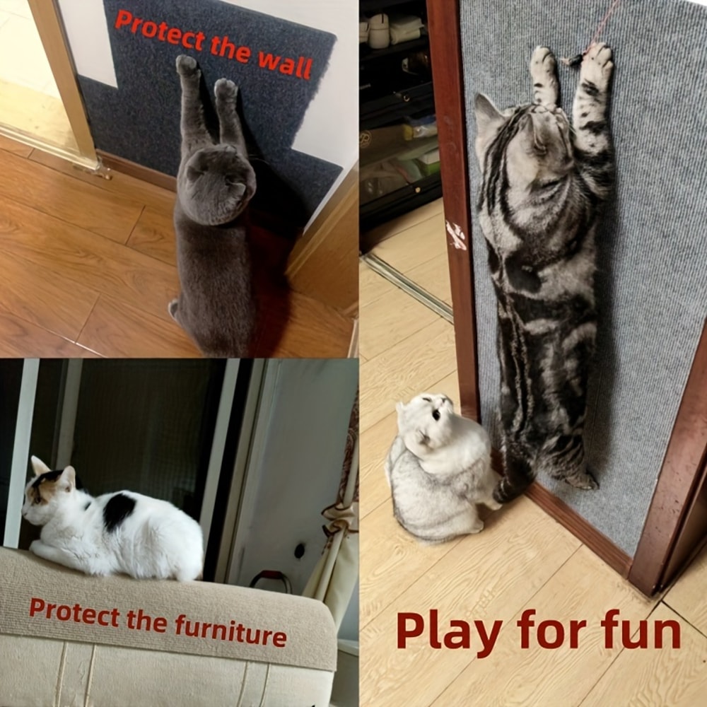 Wall Mounted Cat Scratching Pad NonSlip SelfAdhesive Cat Scratching Board Durable Customizable Ind 1