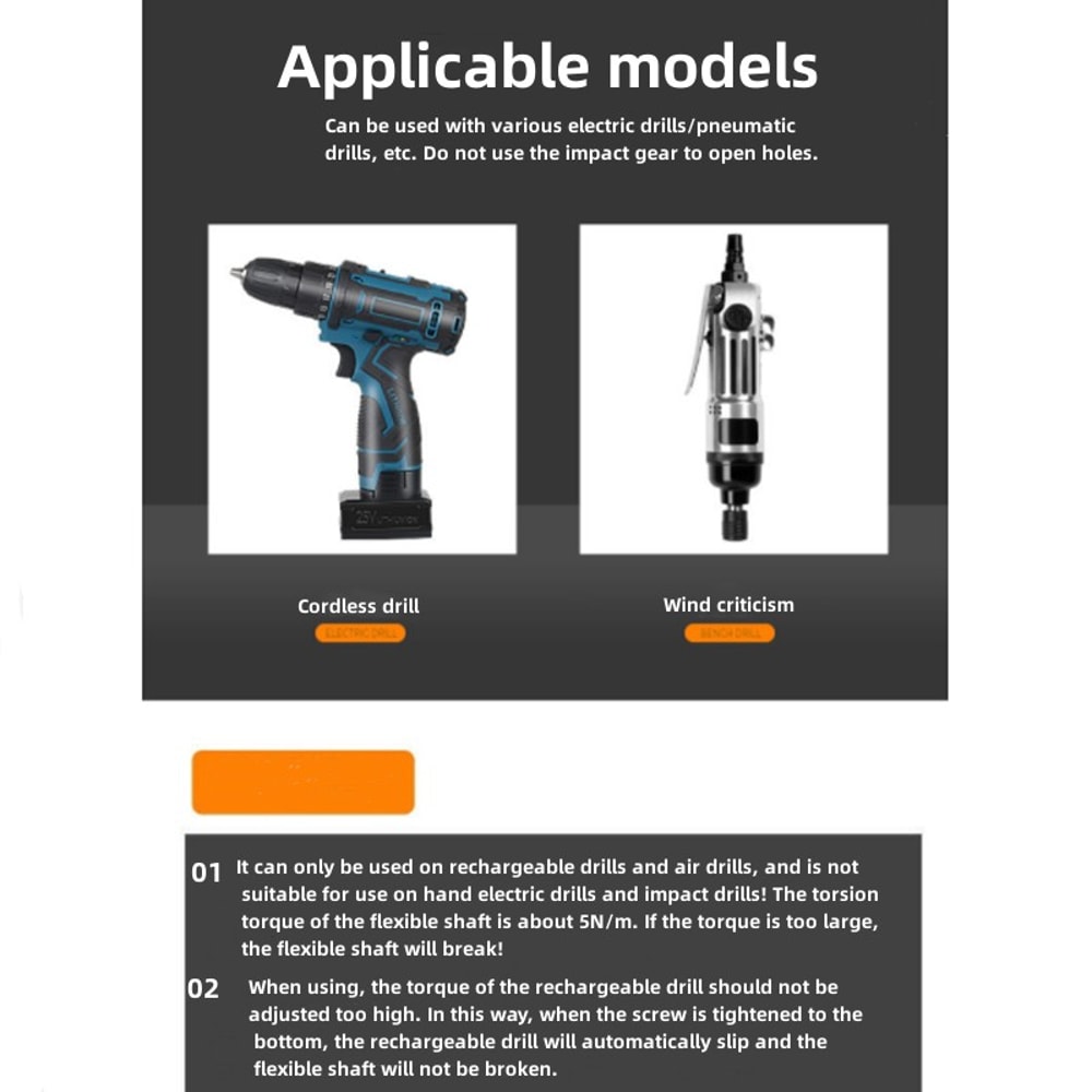 Electric Drill Extension Rod Universal Flexible Hose Connector for Screwdrivers & Drills