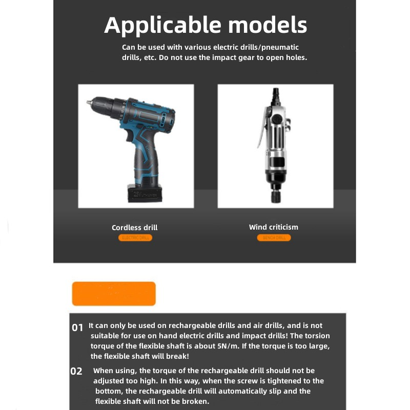 Electric Drill Extension Rod Universal Flexible Hose Connector for Screwdrivers & Drills