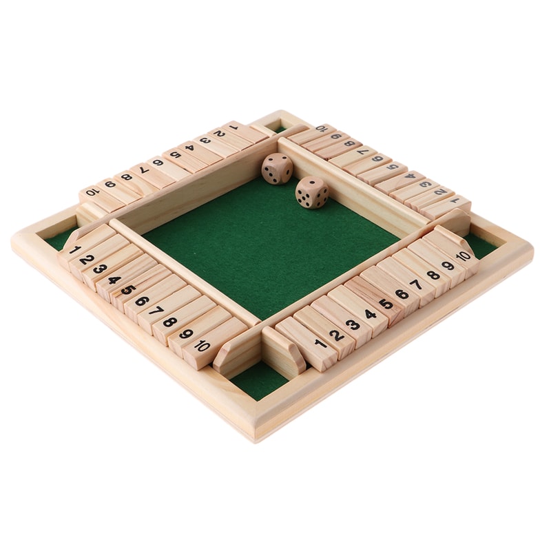 FourSided Shut The Box Board Game Set Fun Dice Party Game For Adults And Families 7