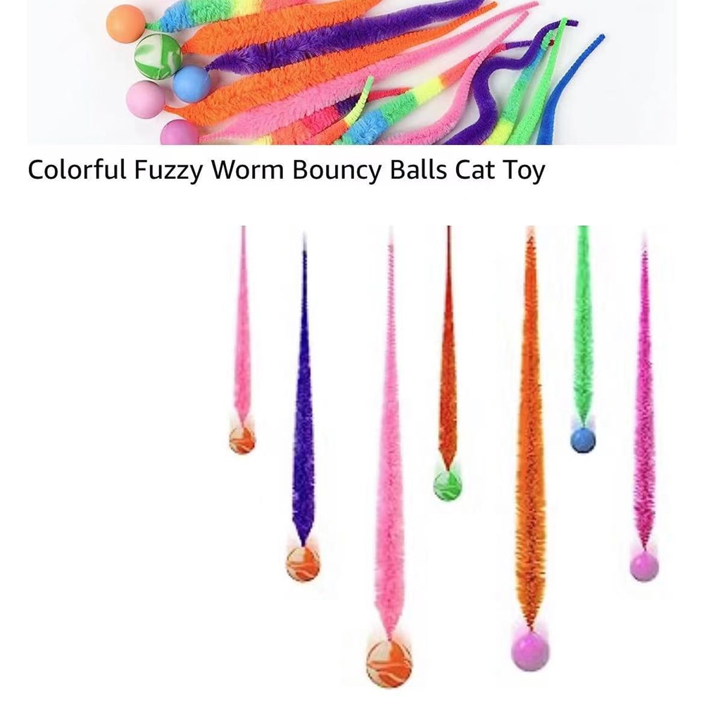 Interactive Cat Bouncing Ball Toy Colorful Puzzle Teaser for Indoor Cats