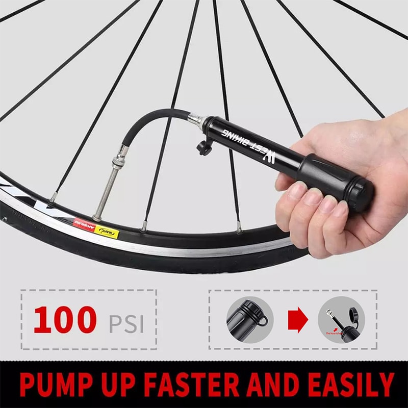 Mini Bike Pump Aluminum Alloy Bicycle Hand Air Pump For MTB And Road Cycling With Schrader And Pres 3