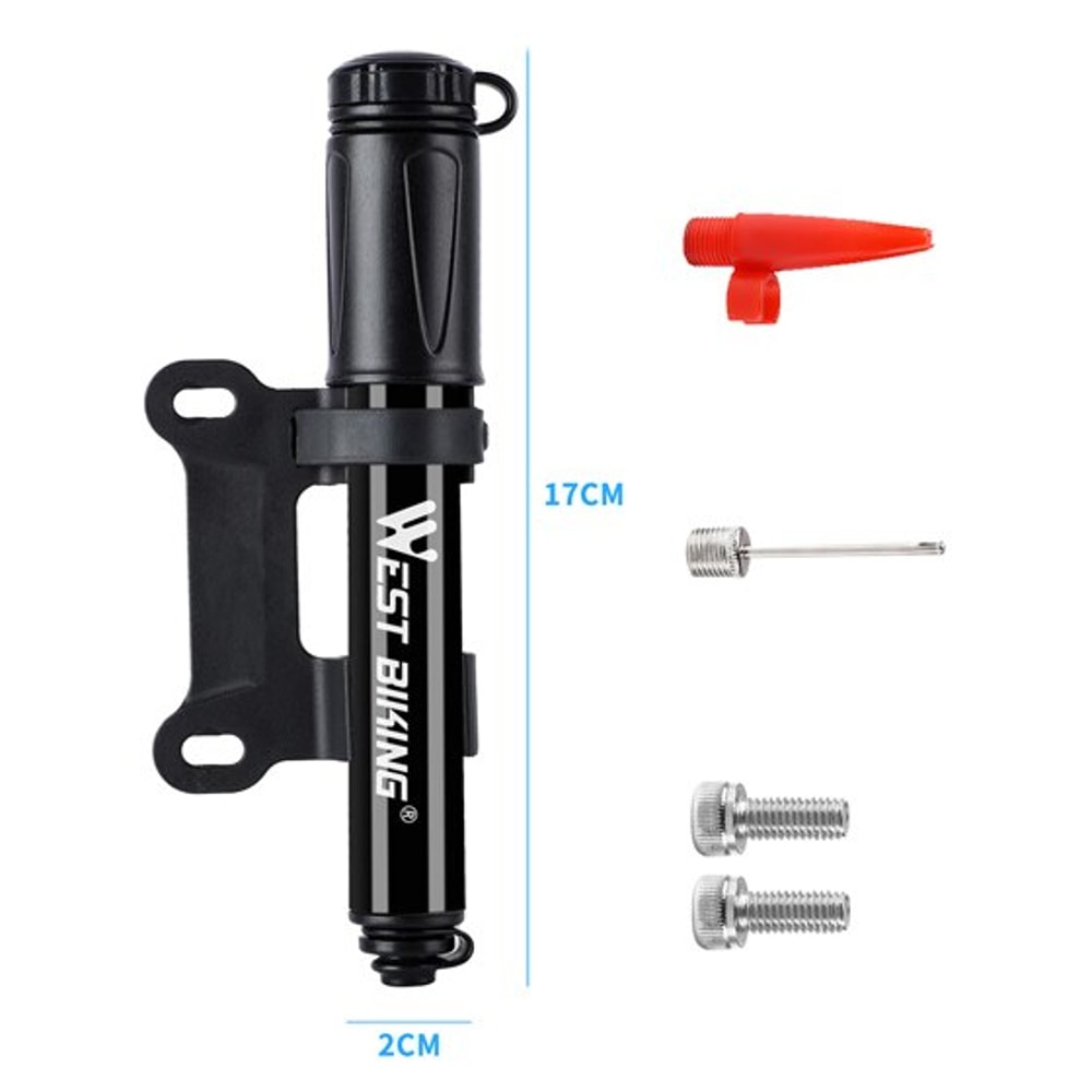 Mini Bike Pump Aluminum Alloy Bicycle Hand Air Pump For MTB And Road Cycling With Schrader And Pres 6