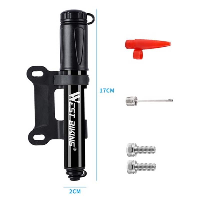 Mini Bike Pump Aluminum Alloy Bicycle Hand Air Pump For MTB And Road Cycling With Schrader And Pres 6