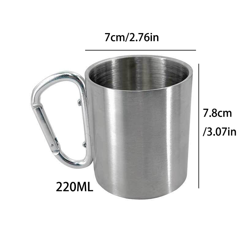 Portable Stainless Steel Travel Water Cup Outdoor Camping Button Design