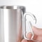 Portable Stainless Steel Travel Water Cup Outdoor Camping Button Design
