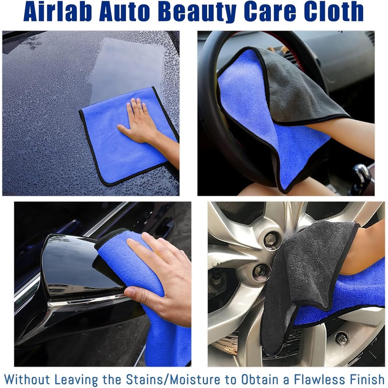 Microfiber Car Washing Towel Set Soft QuickDrying Cleaning Cloths For Windows Mirrors More 4