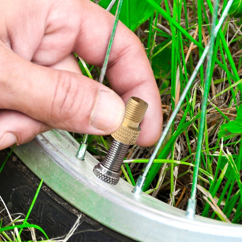 Brass Presta To Schrader Valve Adapter Caps Durable Bike Tire Air Nozzle Connectors 3