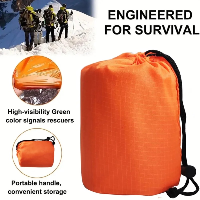 Emergency Sleeping Bag Mylar Thermal Blanket Ultra Waterproof Lightweight Survival Sleeping Bag For 2