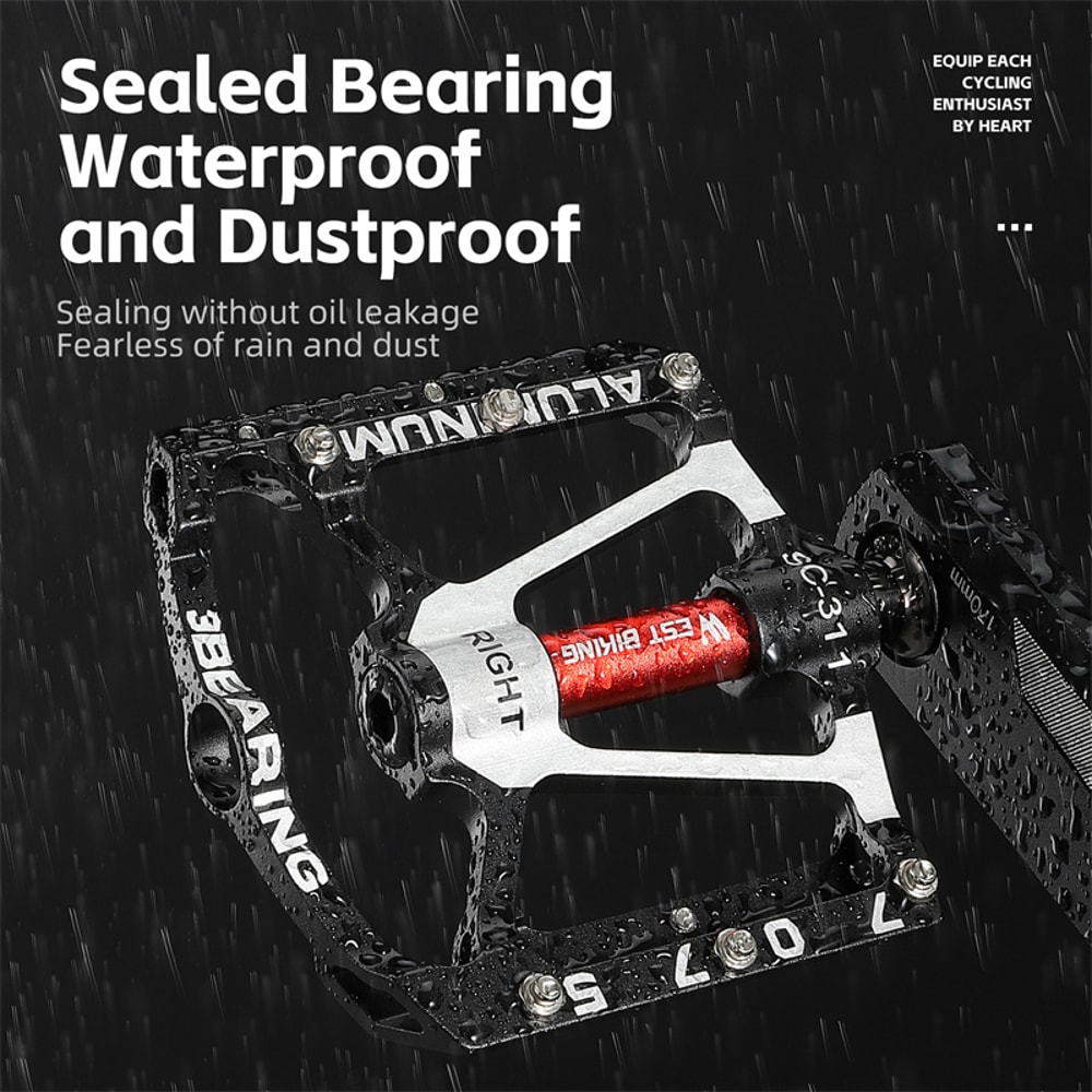 Aluminum Alloy MTB Road Bike Pedals AntiSlip Bearing Widened Pedals For Professionals 2