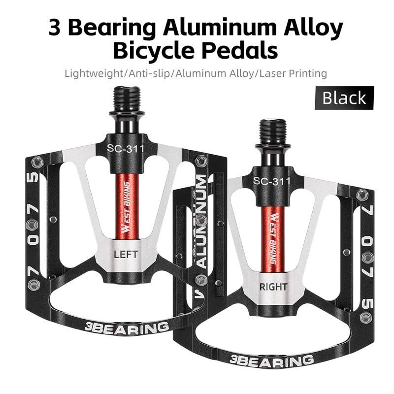 Aluminum Alloy MTB Road Bike Pedals AntiSlip Bearing Widened Pedals For Professionals 6