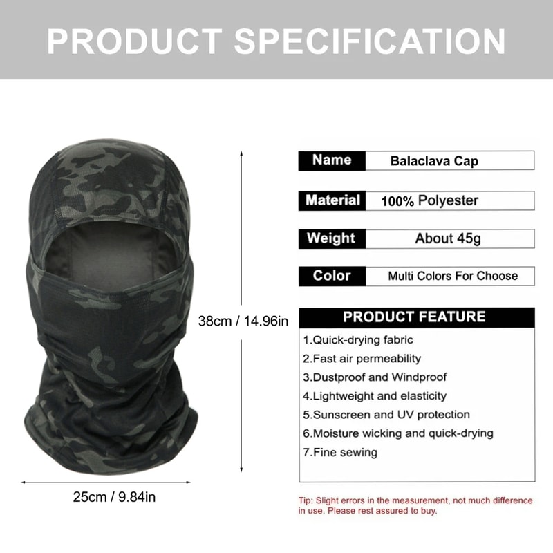 Cycling Full Face Mask MultiUse Outdoor Sports Ski Mask For Motorcycle And Helmet Protection 5
