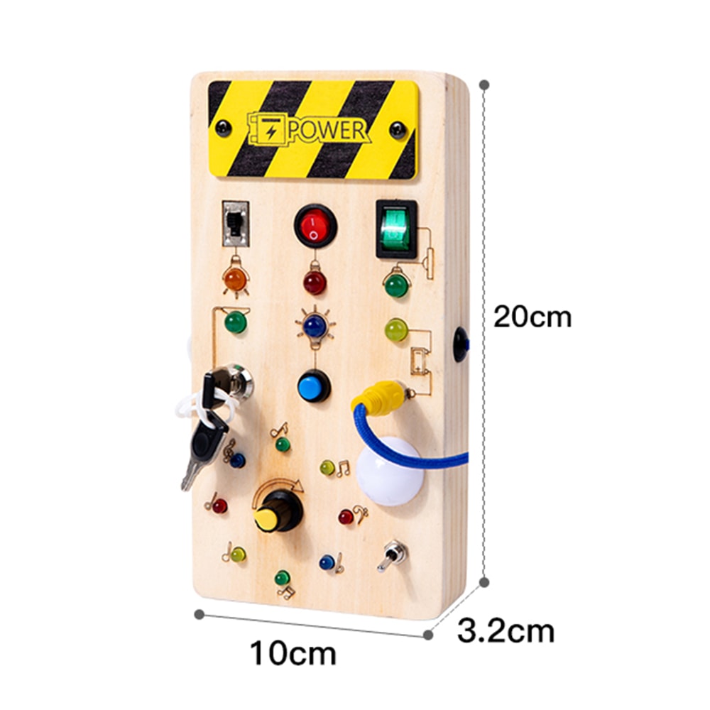 Montessori Busy Board For Toddlers With LED Light And Switch Control 2