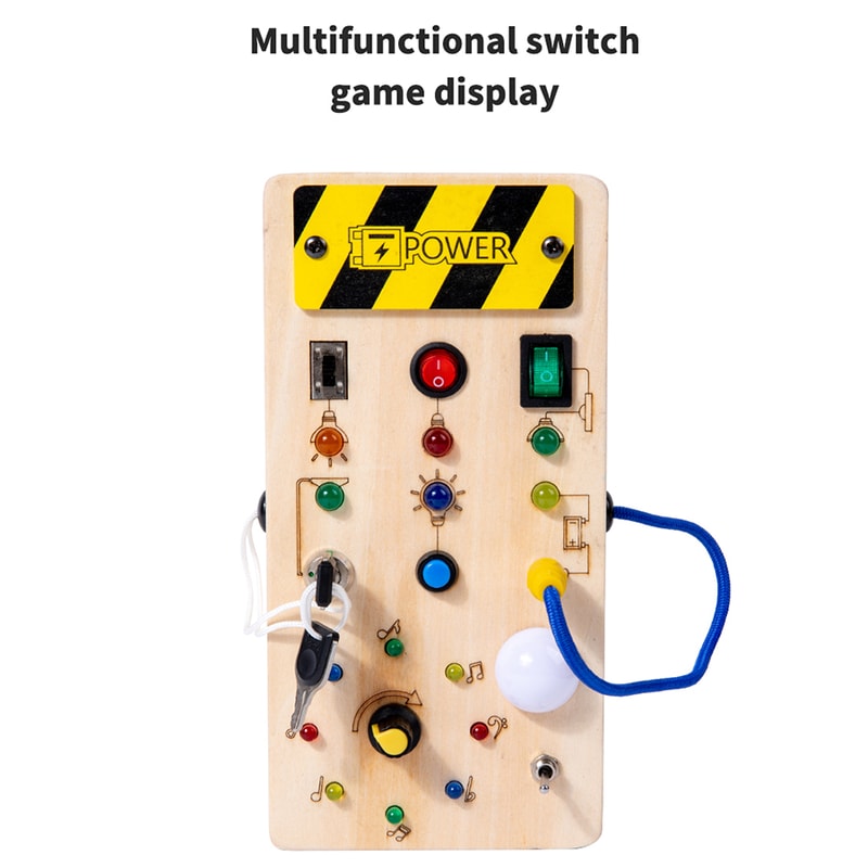 Montessori Busy Board For Toddlers With LED Light And Switch Control 3