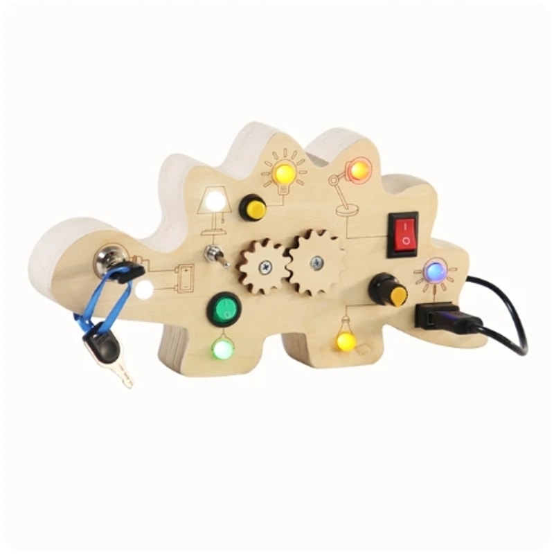 Montessori Busy Board For Toddlers With LED Light And Switch Control 6