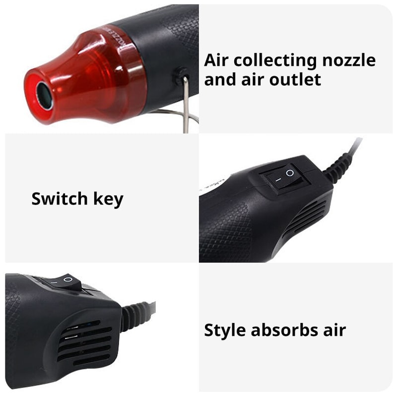 Mini Electric Heat Gun For DIY Crafts Shrinking And Soldering Power Tool With Supporting Stand 5