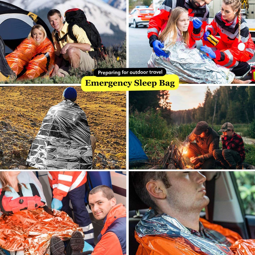 Portable Waterproof Emergency Survival Sleeping Bag Thermal Sack For Outdoor EDC And Camping 3