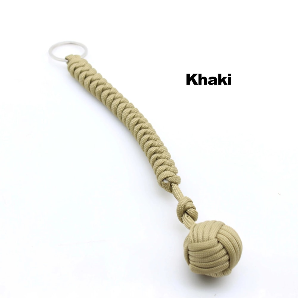 Outdoor SelfDefense Umbrella Rope With Monkey Fist Steel Ball Paracord Survival Key Chain For Safet 9