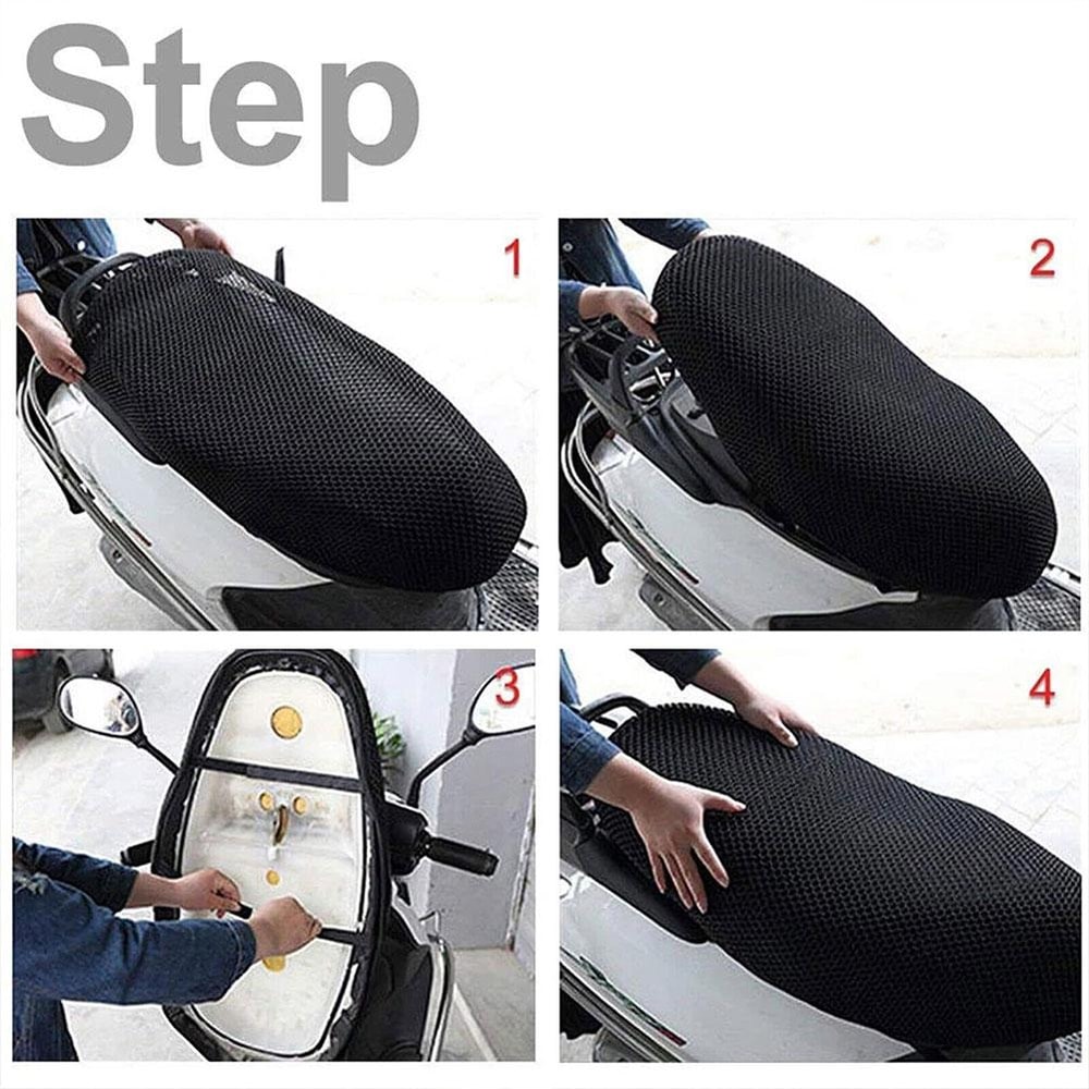 Motorcycle Mesh AntiSkid Seat Cover Breathable Comfortable Cushion For Summer Rides 4