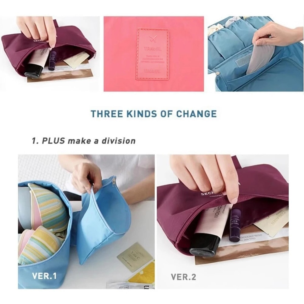 Portable Travel Storage Bag Multifunction Organizer For Bras Underwear Toiletries And Cosmetics 4