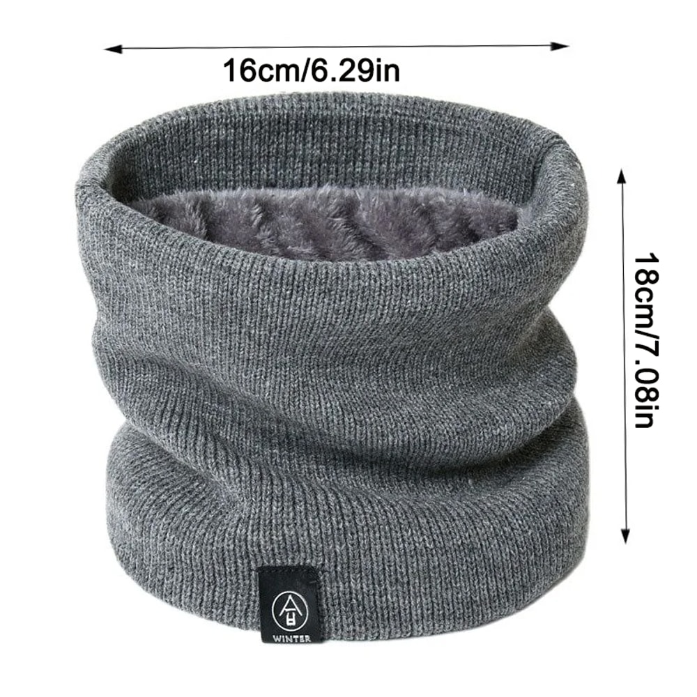 Unisex Cashmere Like Knitted Snood Scarf Warm Winter Neck Cover for Men and Women