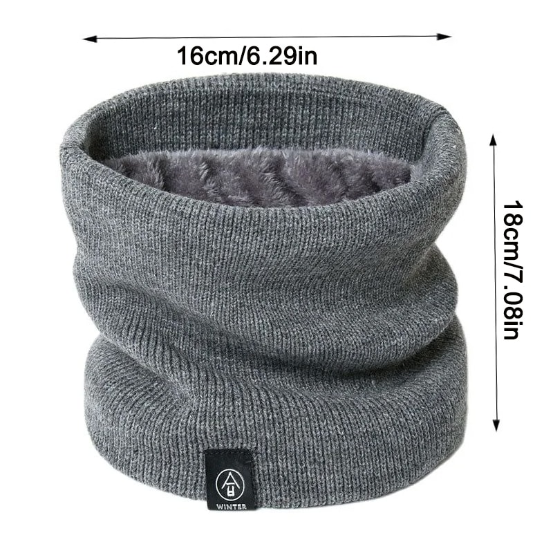 Unisex Cashmere Like Knitted Snood Scarf Warm Winter Neck Cover for Men and Women