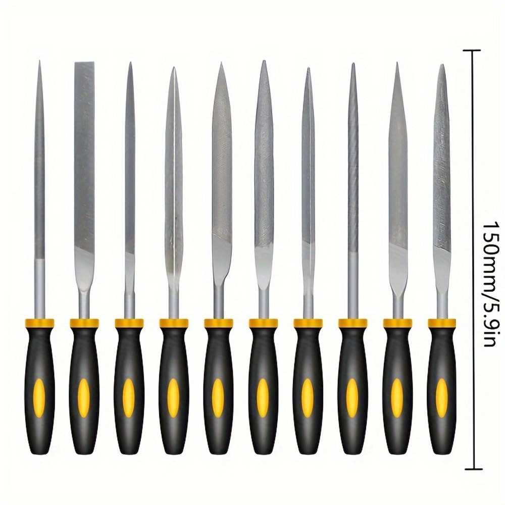 Premium Needle File Set HighCarbon Steel Files With NonSlip Ergonomic Handles For Precise Filing On 1