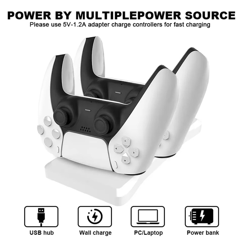 Dual Controller Charging Stand For Fast Charging Station With AC Adapter 2