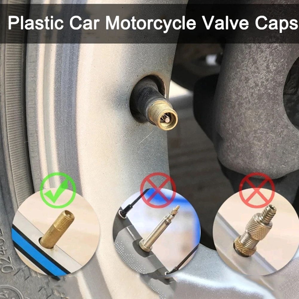 Plastic Tire Valve Stem Dust Caps For Cars Bikes Motorcycles Trucks 3