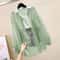 Elegant Summer Sunscreen Shirt Lightweight Chiffon Blouse With Sheer Detail Casual Womens Cardigan 7