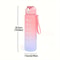 Rainbow Sports Water Bottle High Temperature Resistant Graduated Straw Cup with Frosted Plastic Design