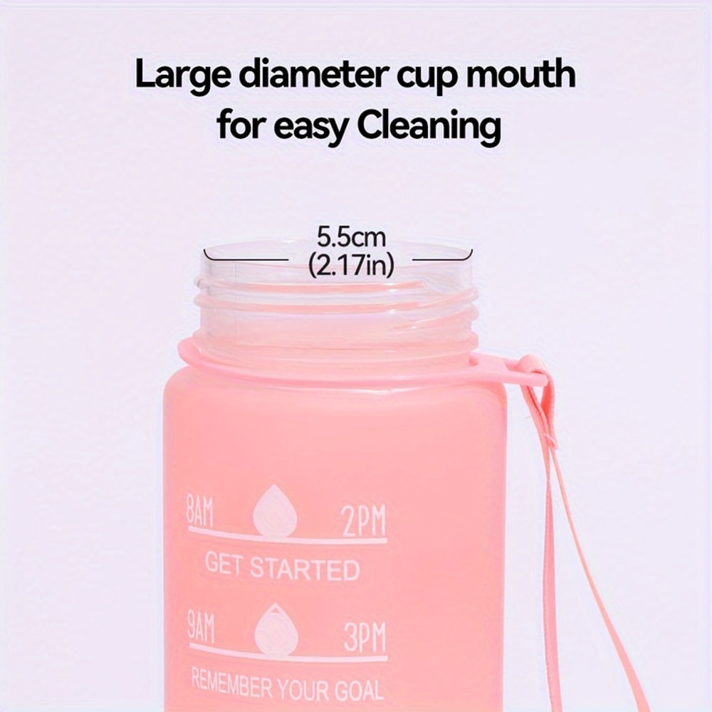 Rainbow Sports Water Bottle High Temperature Resistant Graduated Straw Cup with Frosted Plastic Design