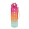 Rainbow Sports Water Bottle High Temperature Resistant Graduated Straw Cup with Frosted Plastic Design