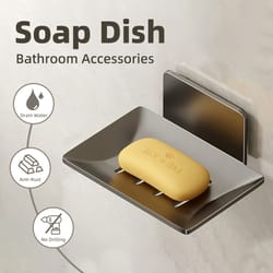 wall mounted aluminum alloy soap holder stylish bathroom soap dish with drainage for efficient water management
