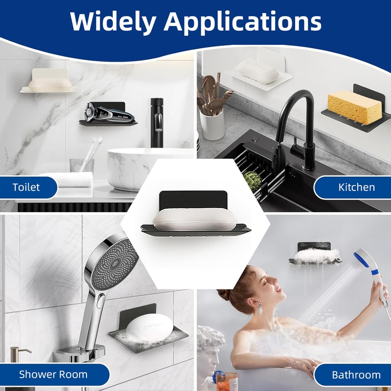 Wall Mounted Aluminum Alloy Soap Holder Stylish Bathroom Soap Dish With Drainage For Efficient Wate 3