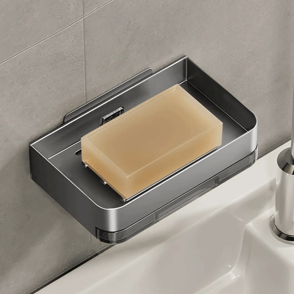 Wall Mounted Aluminum Alloy Soap Holder Stylish Bathroom Soap Dish With Drainage For Efficient Wate 9