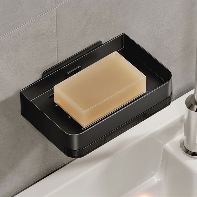 Wall Mounted Aluminum Alloy Soap Holder Stylish Bathroom Soap Dish With Drainage For Efficient Wate 11