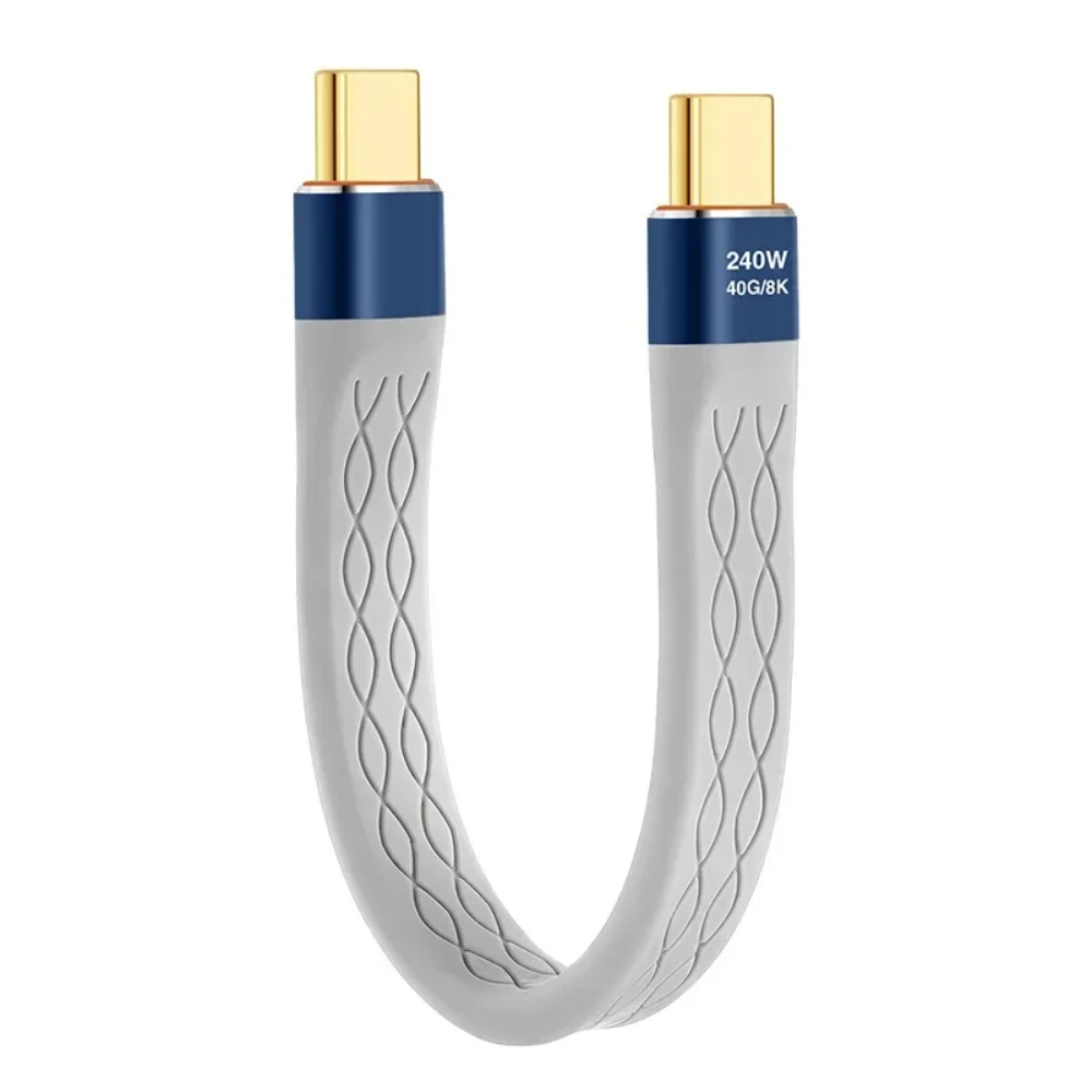 USB C To USB C Cable Fast Charging Data Transfer Resolution Flat Extension Cord 0