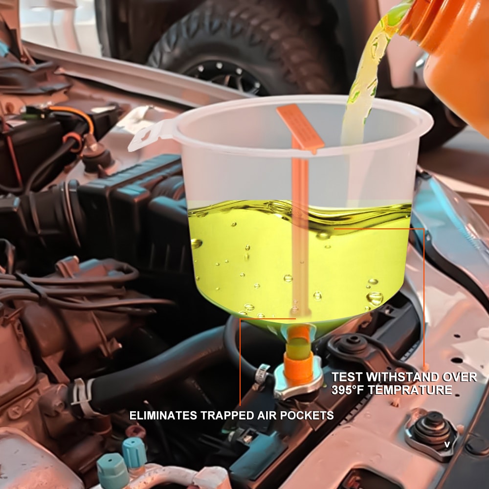 Spill Proof Coolant Filling Funnel Kit Easy Oil Pouring for Car Maintenance