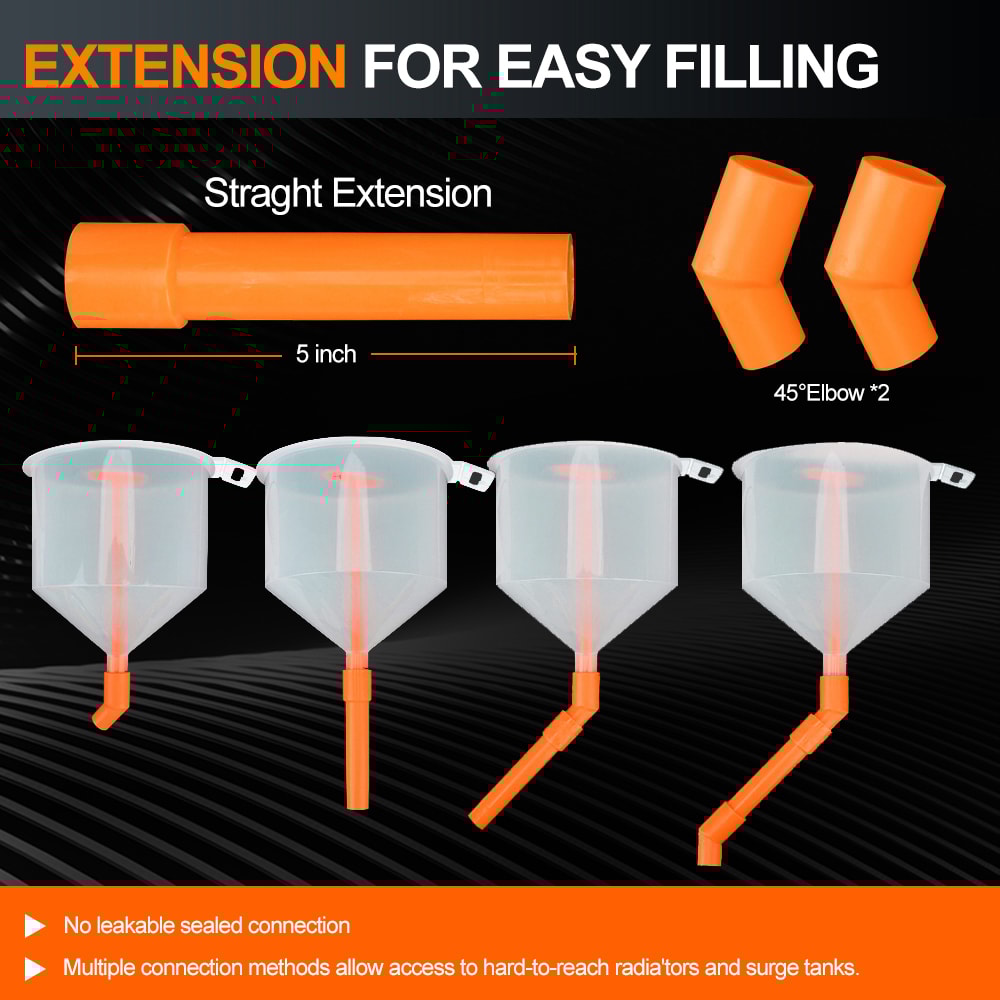 Spill Proof Coolant Filling Funnel Kit Easy Oil Pouring for Car Maintenance