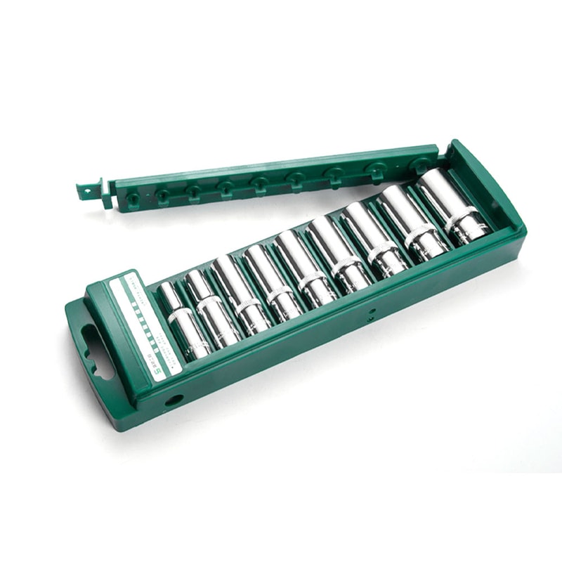 Hex Socket Wrench Head Set for Ratchet Short & Long Deep Nut Driver Sleeves with Holder