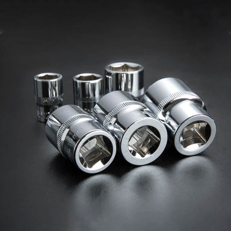 Hex Socket Wrench Head Set for Ratchet Short & Long Deep Nut Driver Sleeves with Holder