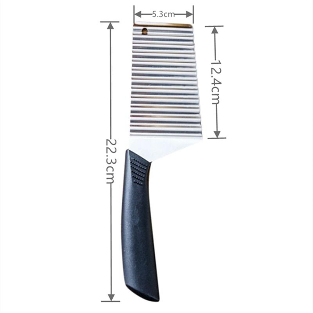 Stainless Steel Crinkle Cutter Wavy Vegetable Slicer Potato Chip And French Fry Cutter Kitchen Tool 8