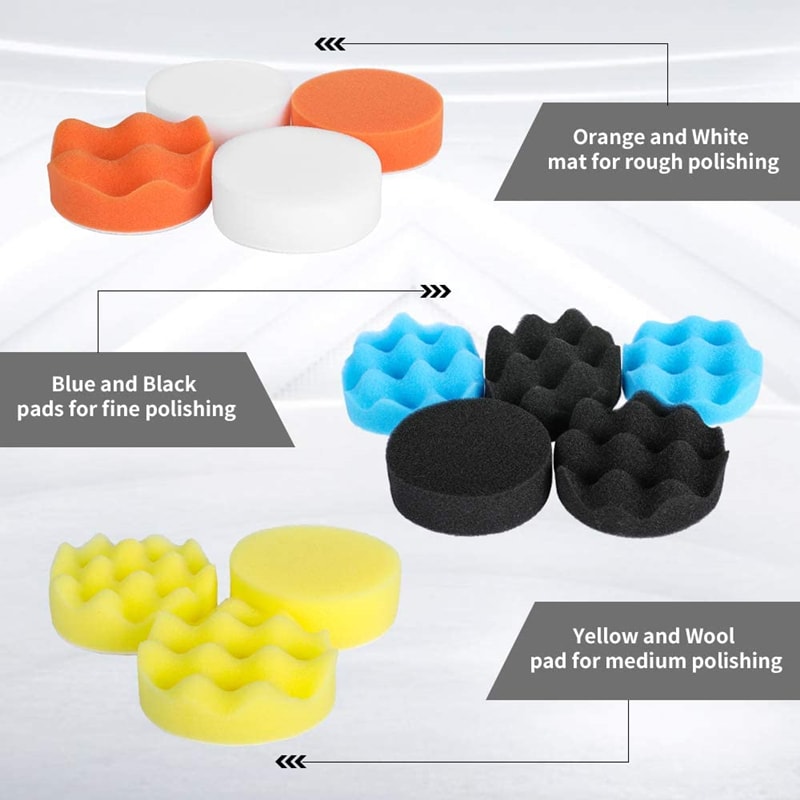 Car Polishing Sponge Pads Kit Foam Pad Buffer For Auto Motorcycle Scratch Removal 3