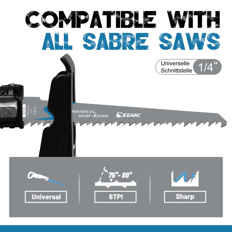 Wood Pruning Reciprocating Saw Blades Sharp Ground Teeth for Recip Saw Durable Sabre Saw Replacement Blades