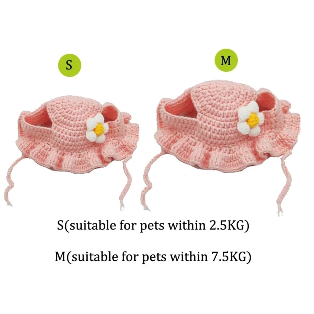 Handmade Cat Hat Elastic Woven Knitted Cap For Pets Puppy Kitten Headwear For Party Photoshoot De 2